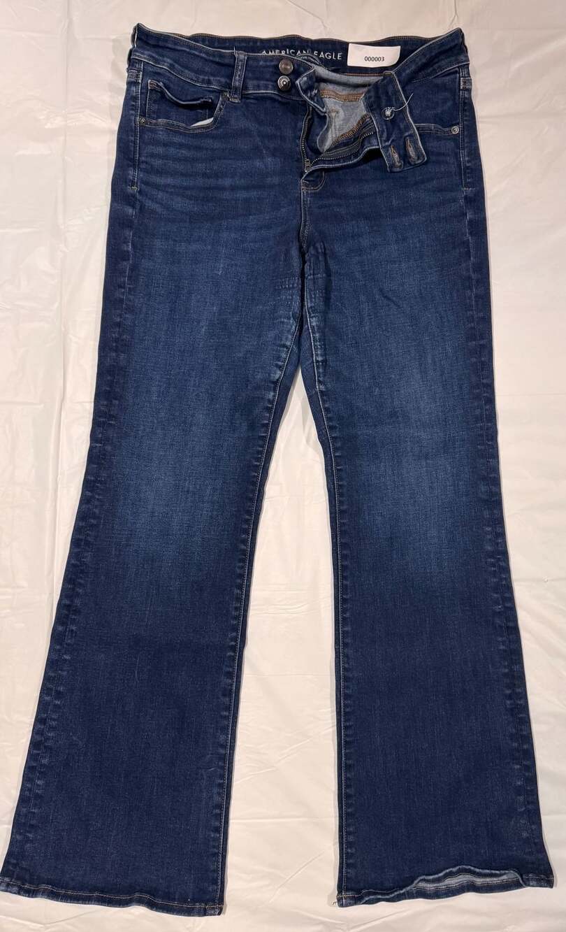 American Eagle Flare Jeans Size 16 Regular Blue Medium Wash Denim